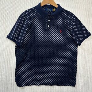 Polo Ralph Lauren Polo Shirt Mens L Navy Red Pony Slim Fit Golf Casual Preppy